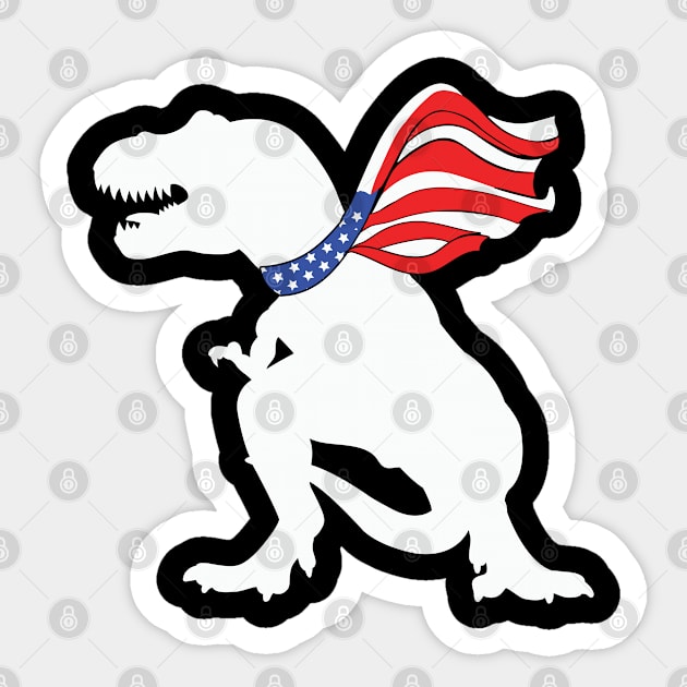 Dinosaur 4th of July Amerisaurus Sticker by ssflower